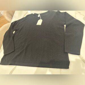 New Van Winkle & Co Womens L 100% Cashmere Lounge‎ Sweater Black Oversized